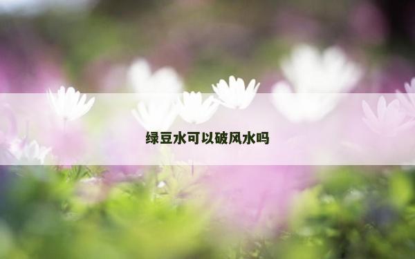 綠豆水可以破風水嗎