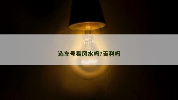 選車號看風水嗎?吉利嗎