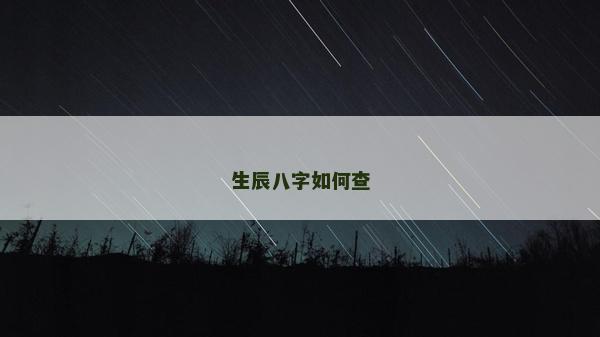 生辰八字如何查