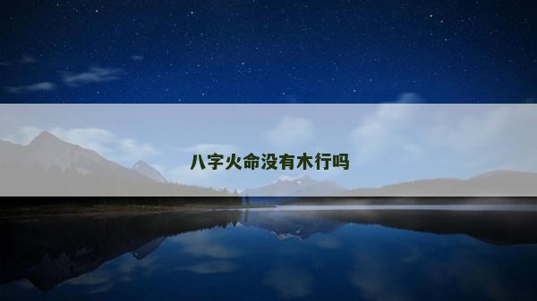 八字火命沒有木行嗎
