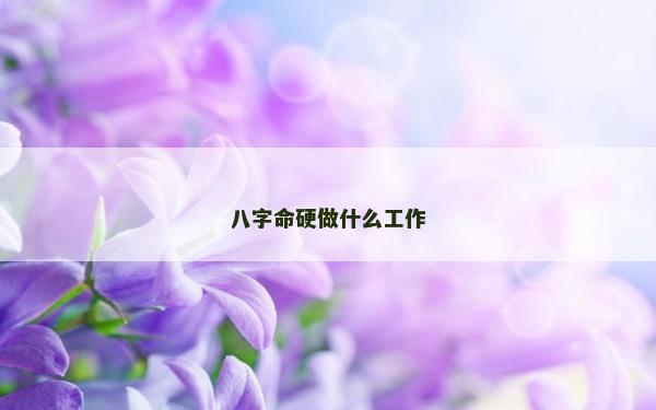 八字命硬做什么工作