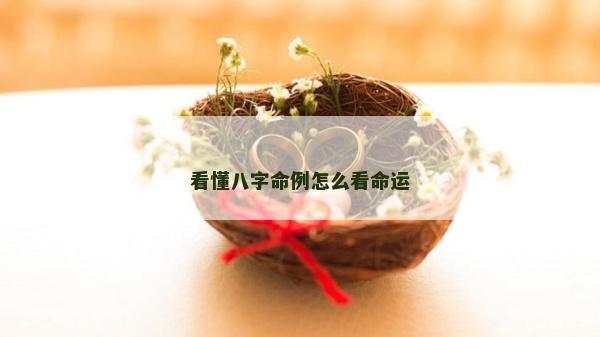 看懂八字命例怎么看命運