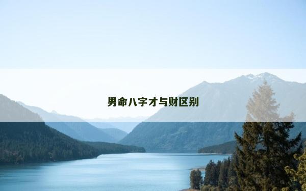 男命八字才與財區別