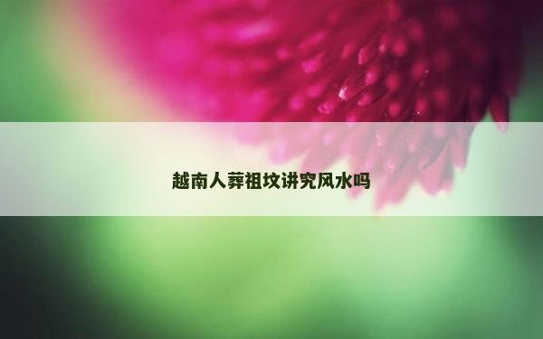 越南人葬祖墳講究風(fēng)水嗎