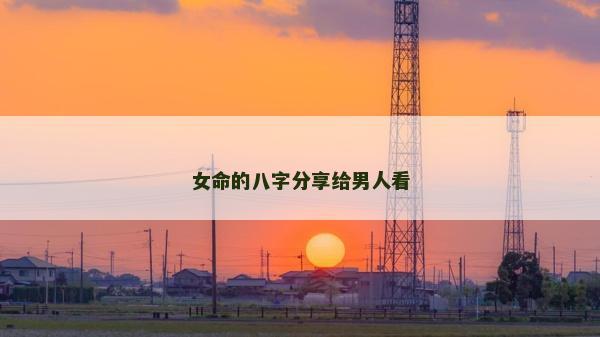 女命的八字分享給男人看