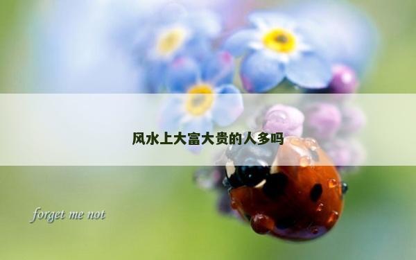 風水上大富大貴的人多嗎