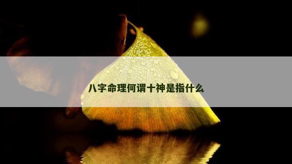 八字命理何謂十神是指什么