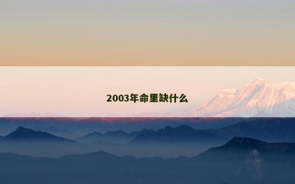 2003年命里缺什么