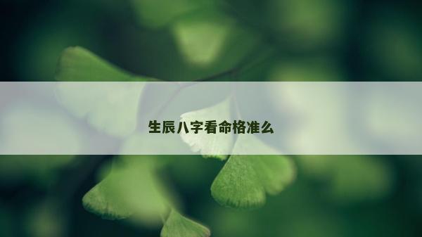 生辰八字看命格準么