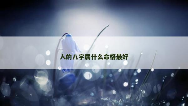 人的八字屬什么命格最好
