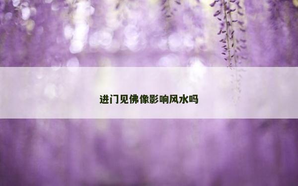 進門見佛像影響風水嗎