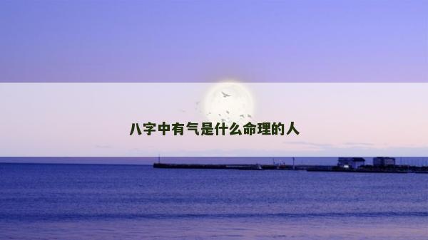八字中有氣是什么命理的人