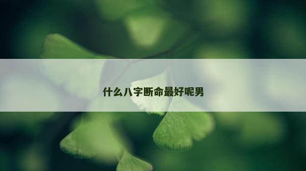 什么八字斷命最好呢男