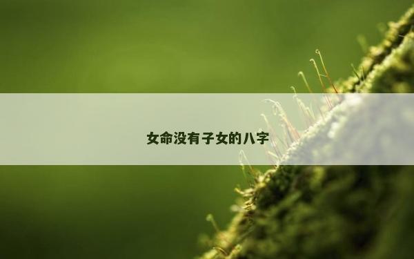 女命沒有子女的八字