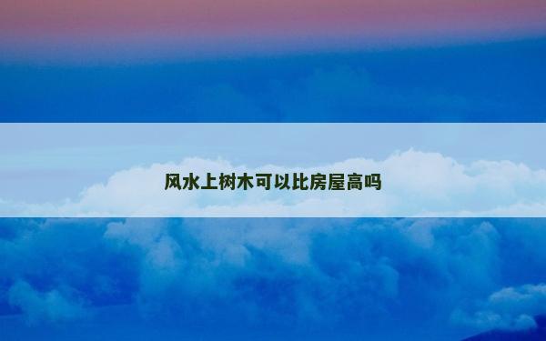 風水上樹木可以比房屋高嗎
