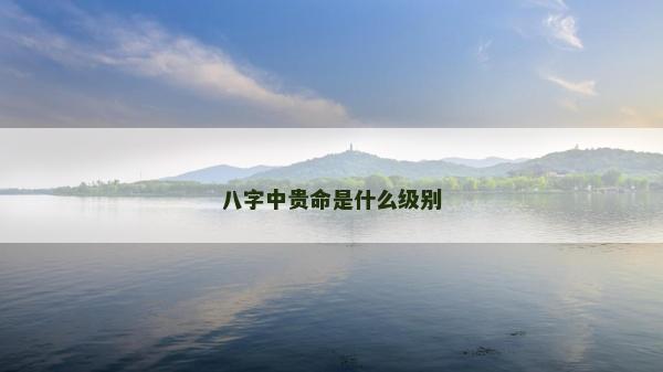 八字中貴命是什么級別