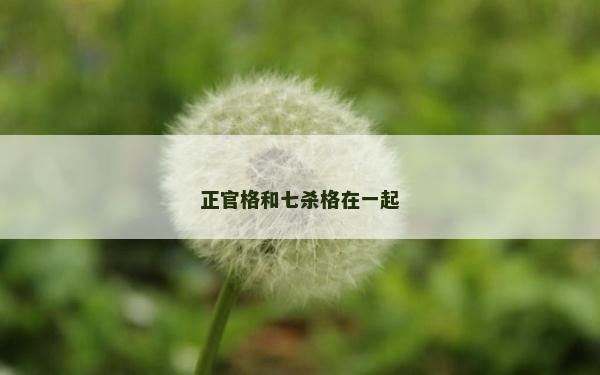 正官格和七殺格在一起 正官格和七殺格在一起