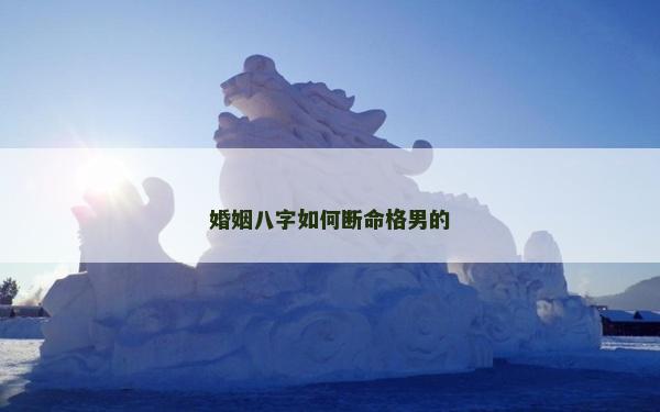 婚姻八字如何斷命格男的