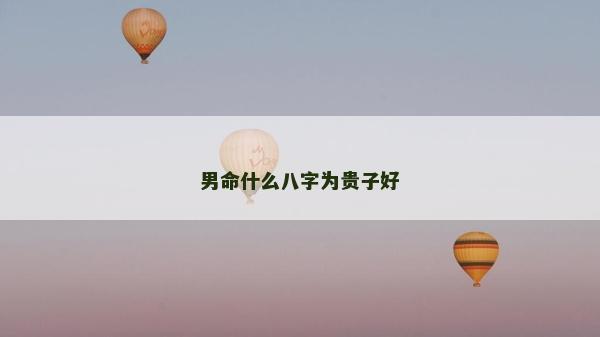 男命什么八字為貴子好