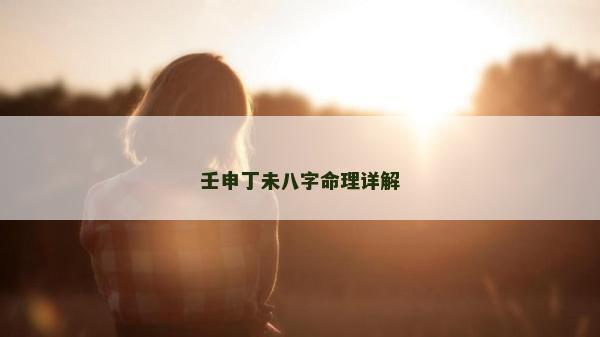 壬申丁未八字命理詳解