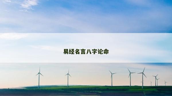 易經名言八字論命