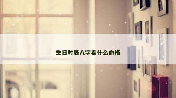 生日時辰八字看什么命格
