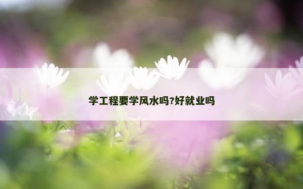 學工程要學風水嗎?好就業嗎