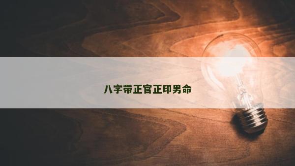 八字帶正官正印男命