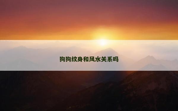 狗狗紋身和風水關系嗎