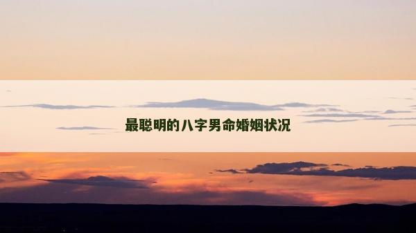 最聰明的八字男命婚姻狀況 最聰明的八字男命婚姻狀況