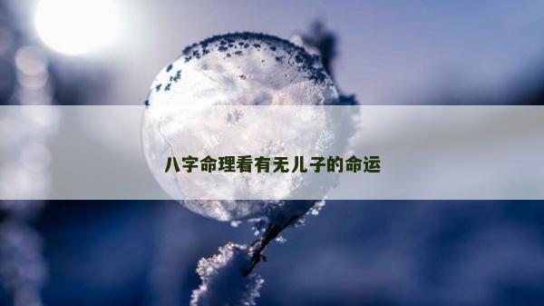 八字命理看有無兒子的命運