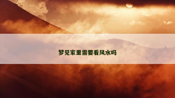 夢見家里需要看風水嗎