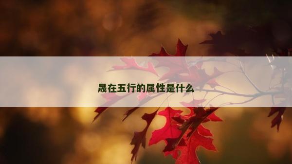 晟在五行的屬性是什么