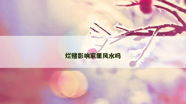 爛賭影響家里風水嗎