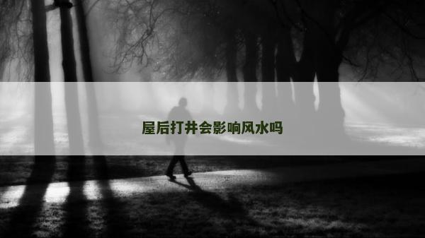 屋后打井會影響風水嗎
