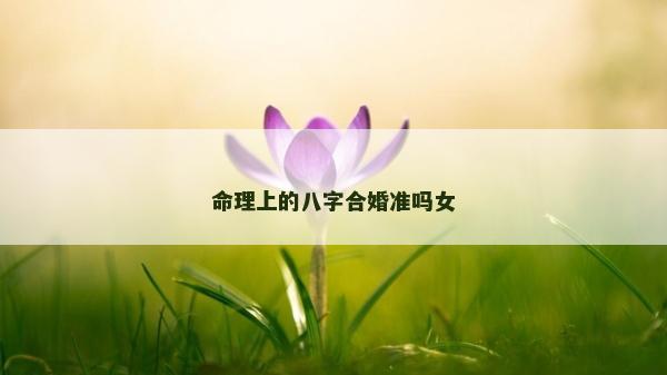 命理上的八字合婚準嗎女