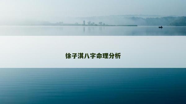 徐子淇八字命理分析