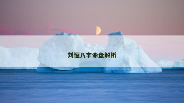 劉恒八字命盤解析 劉恒八字命盤解析