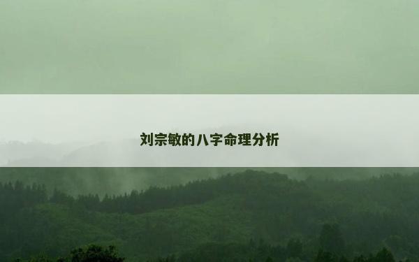 劉宗敏的八字命理分析 劉宗敏的八字命理分析