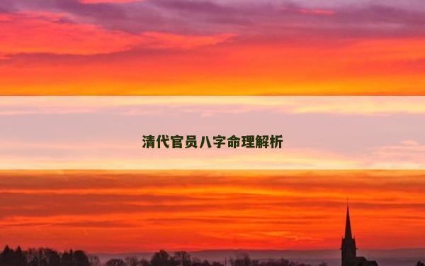 清代官員八字命理解析