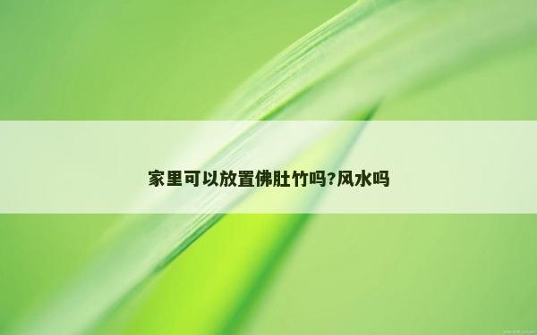 家里可以放置佛肚竹嗎?風水嗎