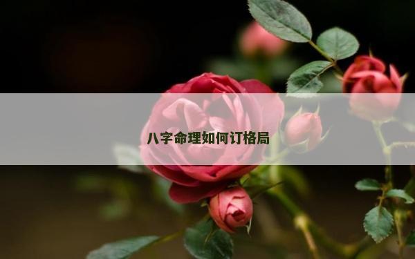 八字命理如何訂格局