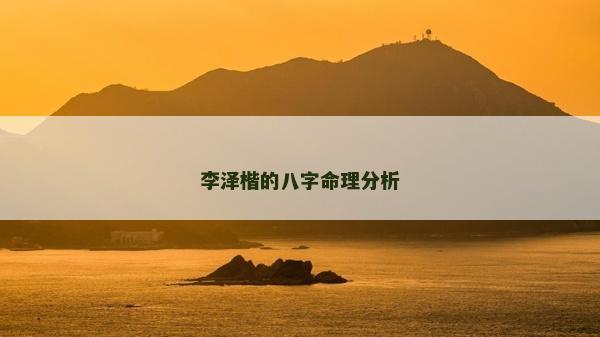 李澤楷的八字命理分析