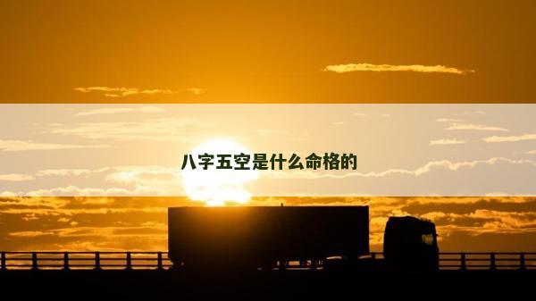 八字五空是什么命格的