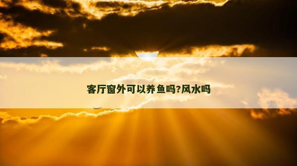 客廳窗外可以養魚嗎?風水嗎
