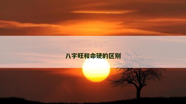 八字旺和命硬的區別