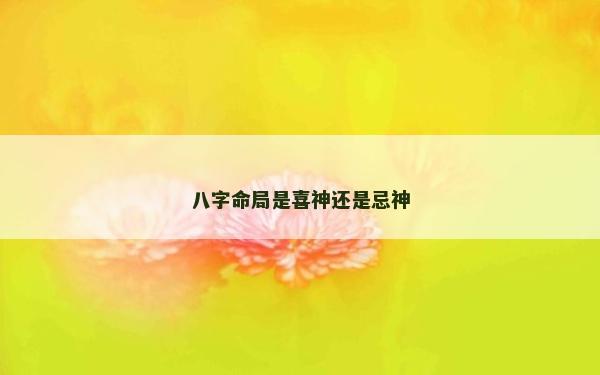八字命局是喜神還是忌神