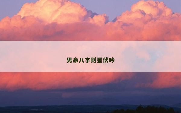 男命八字財(cái)星伏吟
