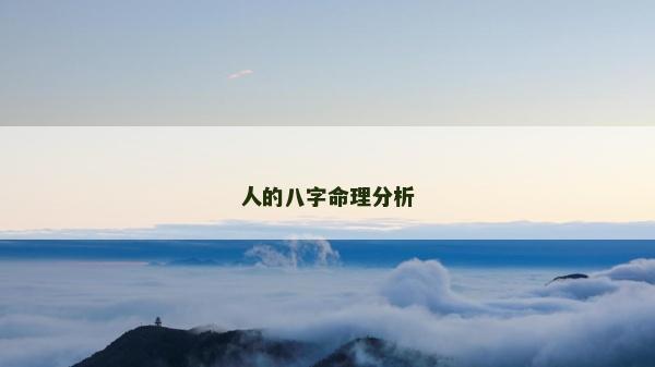 人的八字命理分析