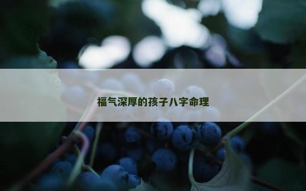 福氣深厚的孩子八字命理